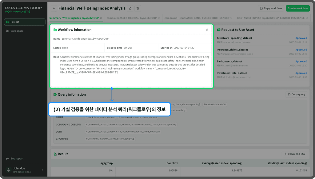 디사일로 데이터 클린룸 UI (출처: 디사일로)